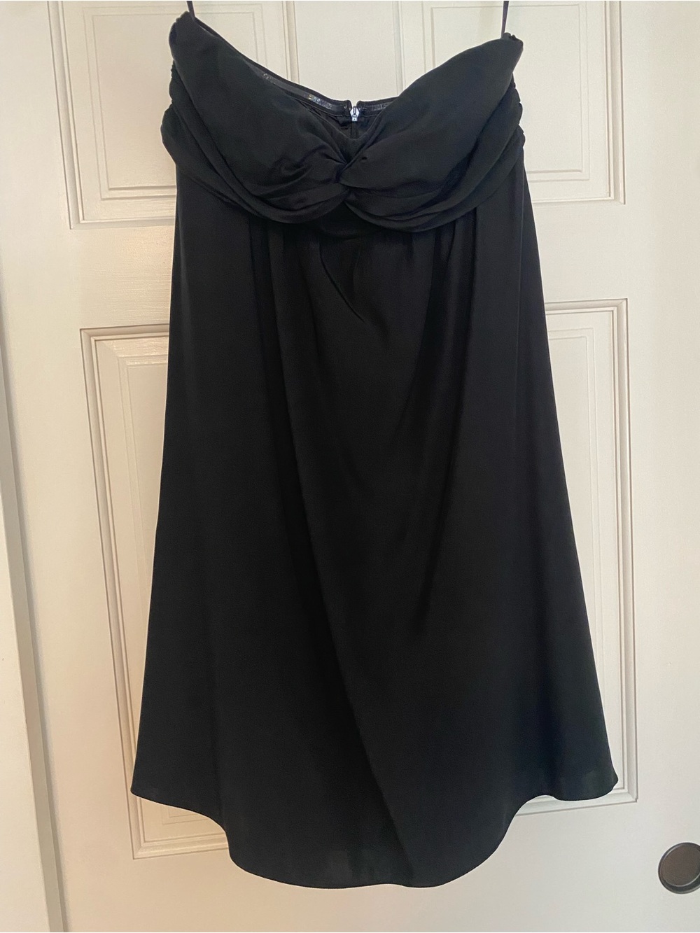 The Limited Black Strapless A-Line Dress with Draped Twist Bodice